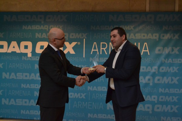 Армсвисбанк удостоился Гран-При в номинации "Лучший член биржи-2015" NASDAQ OMX Armenia
