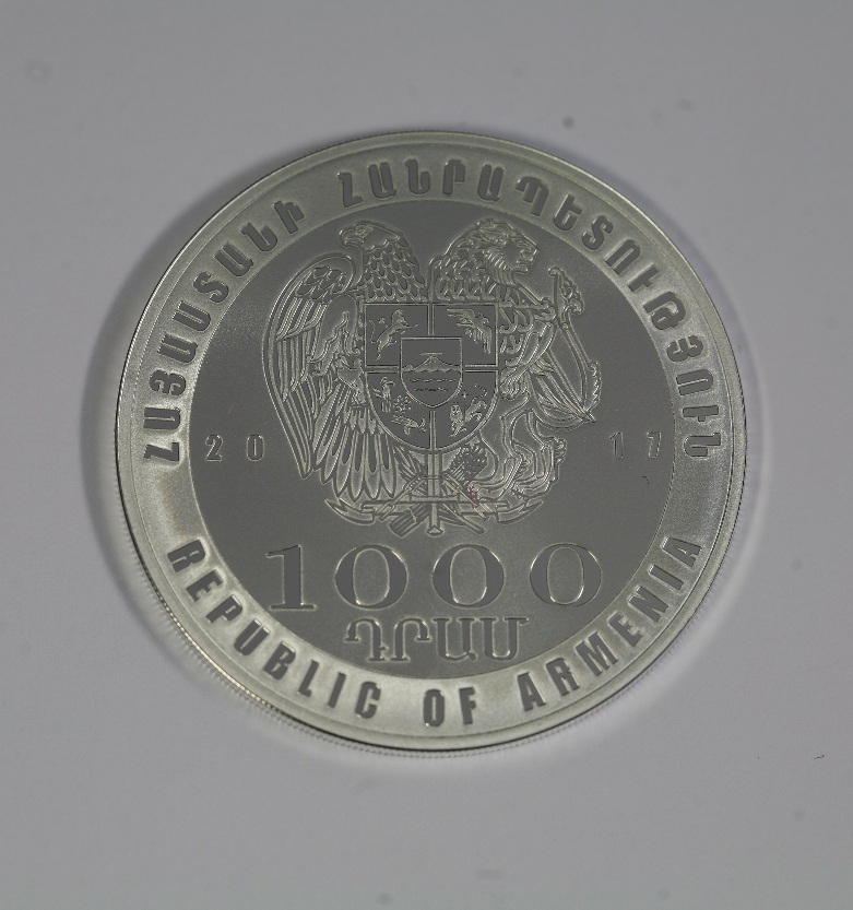 Armenian Central Bank issued 300  jubilee silver coins due to 25th  anniversary of Armenian membership in IMF and WB